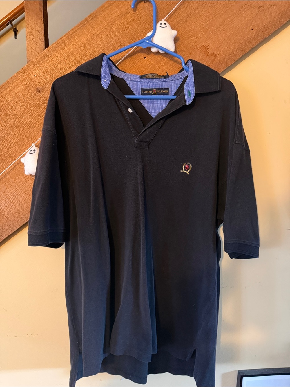 Tommy Hilfiger Black Polo with Embroidered Crest